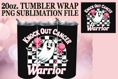 Happy Smiles 20oz tumbler wrap, Ghost Cancer Product Image 1