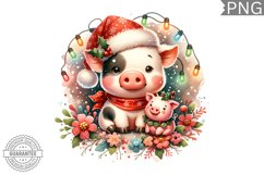 Christmas Cow Animal Sublimation - High Quality 300 Dpi Product Image 1