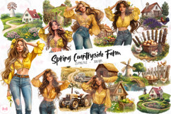 Spring Countryside Farm Clipart, Set of 23 png Bundle Product Image 1
