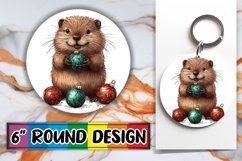 Vibrant Round Design for Keychains , Xmas Product Image 1
