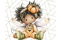 Halloween Fairy Clipart PNG, Spooky Cute Character Art Product Image 2