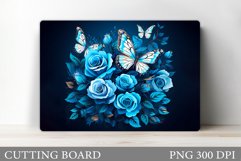 Butterflies Cutting Board. Flowers Cutting Board Design Product Image 1