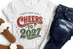 Cheers To 2027 PNG Sublimation Design - Retro Happy New Year Product Image 4