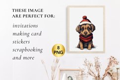 8 PNG Cute Christmas Dog clipart, Dog Sublimation Product Image 2
