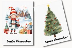 Santa Character Christmas Watercolor 30 Cliparts Collection Product Image 6