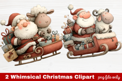 2 Whimsical Christmas Clipart | Cute Holiday PNG Set Product Image 1