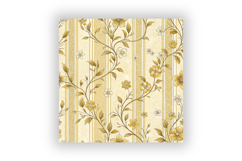 Baby Yellow Toile Digital Paper Pack, Vintage Floral Toile Product Image 6