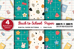 Back To School Digital Paper PNG Product Image 1