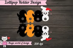 Penguin in Santa hat lollipop Holder svg, papercut template Product Image 5
