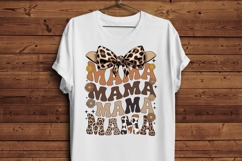 Retro Brown MAMA PNG with Leopard Bow Product Image 5