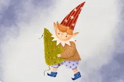 Cute Christmas Elf Clipart Product Image 4