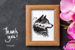 Wolf Silhouette with Mountain and Forest Product Image 6
