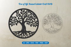 Tree of Life Round Laser Cut SVG Product Image 1