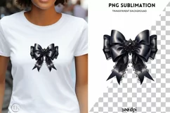 Coquette Aesthetic Bow PNG, Vintage Retro Halloween Digital Product Image 1