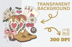 Western Boots Valentine PNG | Cowgirl Heart Boots Product Image 3