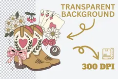 Western Boots Valentine PNG | Cowgirl Heart Boots Product Image 3