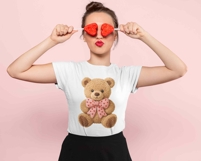 Faux Yarn Valentine&#039;s Day Teddy Bear Png, Coquette Valentine Product Image 3