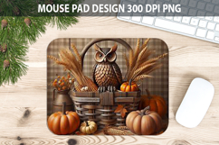 Owl Mouse pad Sublimation - Thanksgiving PNG Design Product Image 1