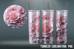 Rose 3D Tumbler Sublimation Design PNG I Papercut 3D Tumble Product Image 6