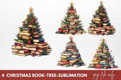 Christmas Books Tree Sublimation Clipart Product Image 1