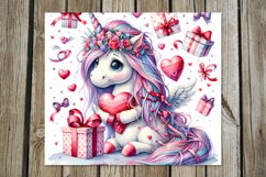 Valentine animals | unicorn Skinny tumbler sublimation Product Image 2