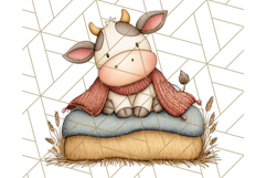 Fall Farm Animal Clipart, Autumn Barnyard PNG Illustrations Product Image 2