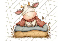 Fall Farm Animal Clipart, Autumn Barnyard PNG Illustrations Product Image 2