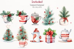 Cute Animals Christmas Watercolor 45 Cliparts Collection Product Image 6