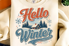 Hello Winter PNG, Trending Christmas PNG, Christmas PNG Product Image 1