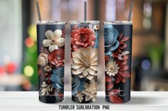 Christmas Flowers Tumbler Wrap Sublimation Designs Product Image 2