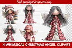 4 Whimsical Christmas Angel Clipart | Cute Holiday Angel PNG Product Image 1