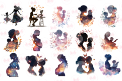 Mothers Day Silhouette Clipart - 27 Png Bundle Product Image 3