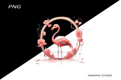 Pastel Bird Clipart, Bird Clipart, Flamingo clipart Product Image 1