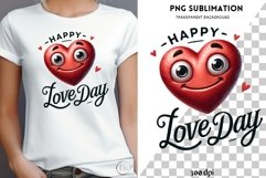 Love Day Sublimation PNG, Transparent Valentine Design Product Image 1