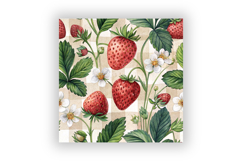 Watercolor Strawberry Gingham Paper, Seamless Digital Fruit Product Image 6