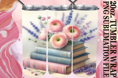 Joyful Memories 20oz tumbler wrap, Book and flower Product Image 1