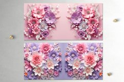 3 D papercut pink flowers | 16 Sublimation Mug designs, JPG Product Image 6
