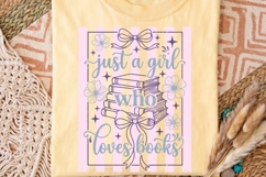 Just A Girl Who Loves Books Png, Book Lover Sublimation Png. Product Image 4