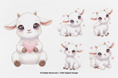 15 Bundle Watercolor Cute Goat Girl Charming Farm Sticker Product Image 6