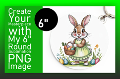 Elegant Round Design for Keychains , Easter Bunny Product Image 1