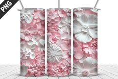 3D Flowers Tumbler Wrap | Sublimation Design | Tumble PNG Product Image 3