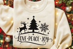 Love Peace Joy Svg, Farmhouse Christmas Svg, Winter Svg. Product Image 7