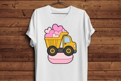 Glitter Dump Truck with Hearts PNG Product Image 4