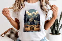 Motorcycle Life PNG, Vintage Biker Mountain Sublimation Product Image 6