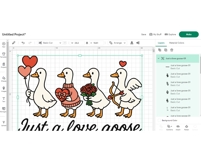 Just a love goose png, Valentine Goose png, Duck valentines Product Image 4