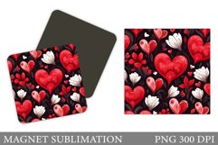 Valentines Hearts Magnet Design. Hearts Magnet Sublimation Product Image 1