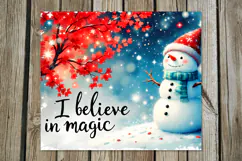Christmas snowman card | Skinny tumbler sublimation design P Product Image 2