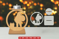 Christmas Candle Holder Laser Cut SVG Product Image 1
