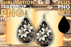 Playful Teardrop Earrings Magic PNG, Leopard Prints Product Image 1
