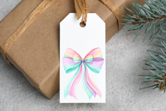 Pastel Rainbow Coquette Bow Clipart PNG Product Image 5